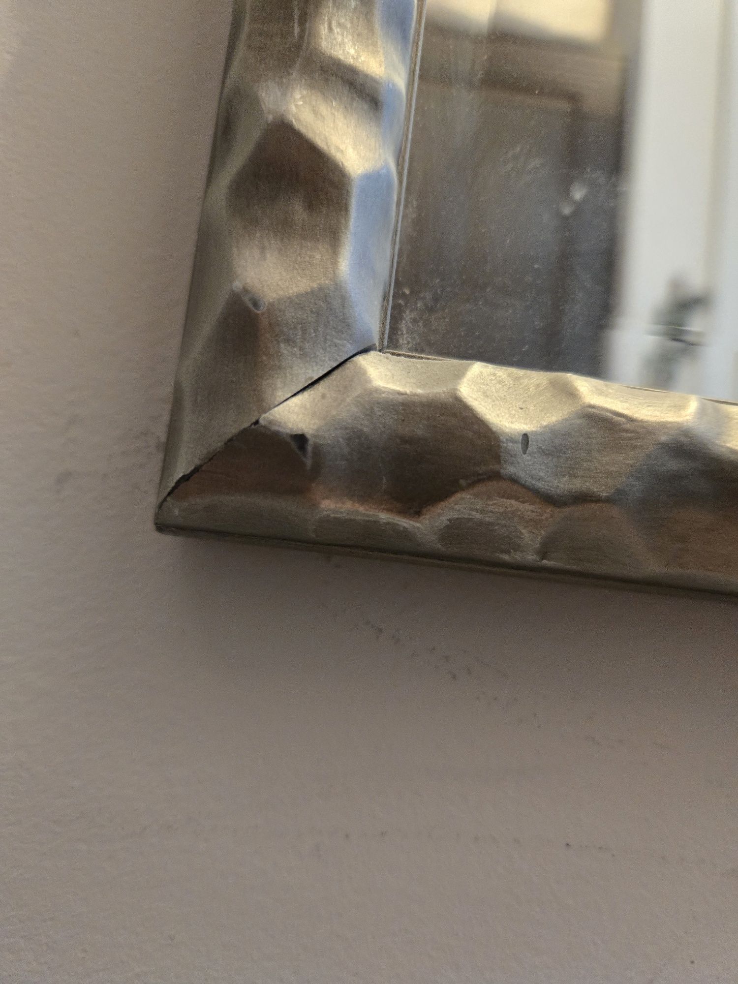 Zara Home lustro w drewnianej rzeźbionej srebrnej ramie