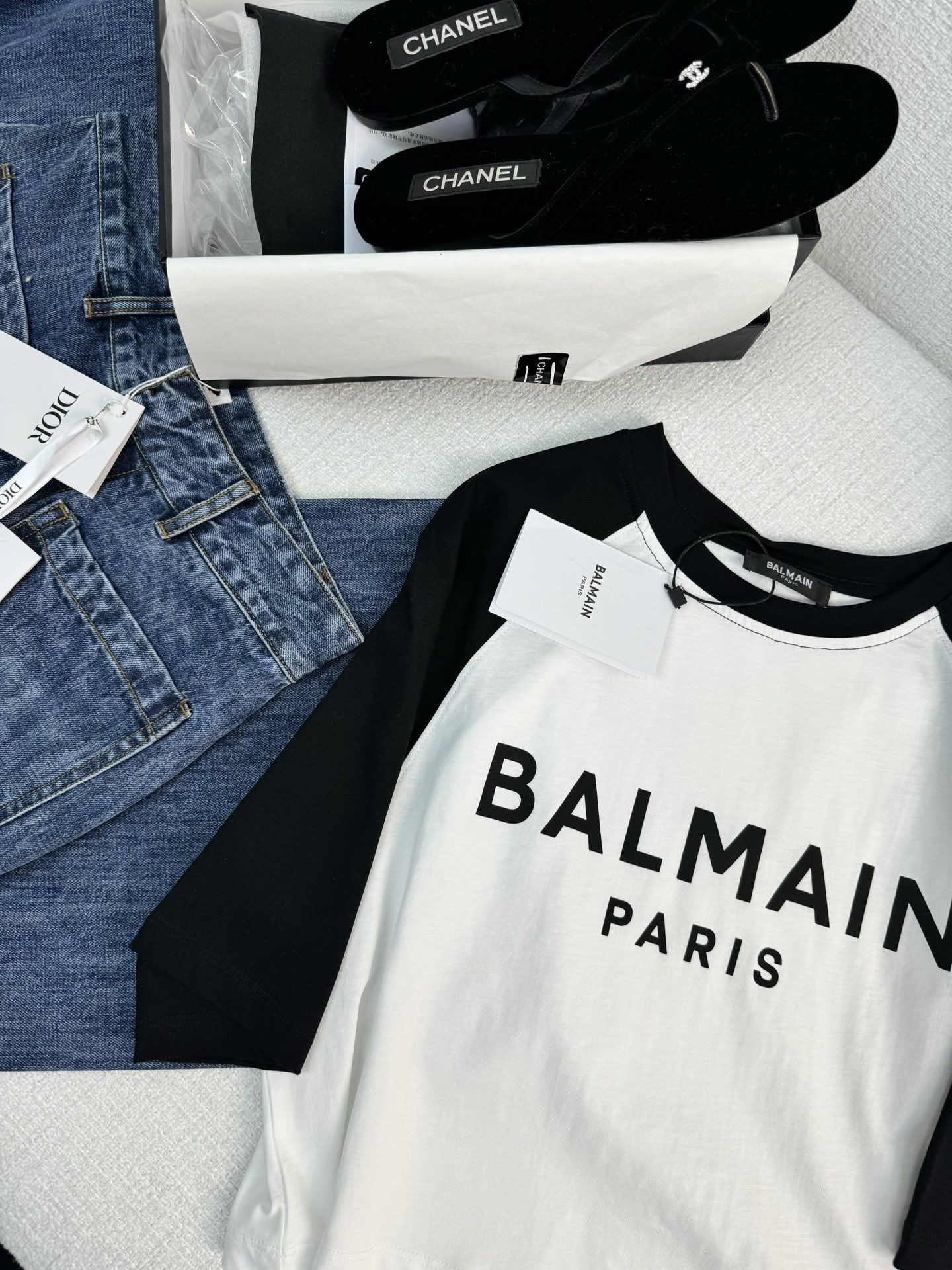 BALMAIN® Luksusowy T-shirt ekskluzywna bluzka markowa logowana bluza