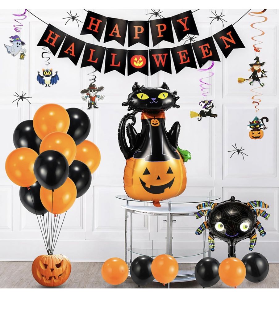 Conjunto de decoração de Halloween, 44 peças