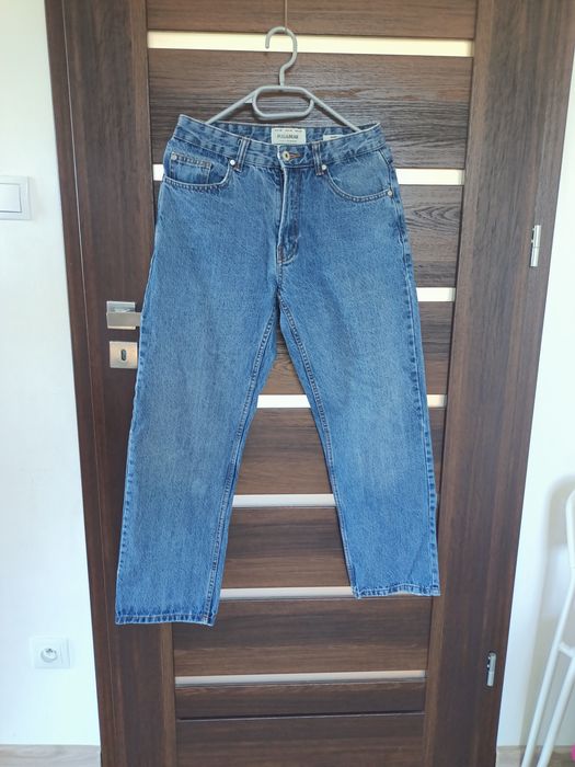 36 pull&bear Spodnie jeans super baggy niebieskie