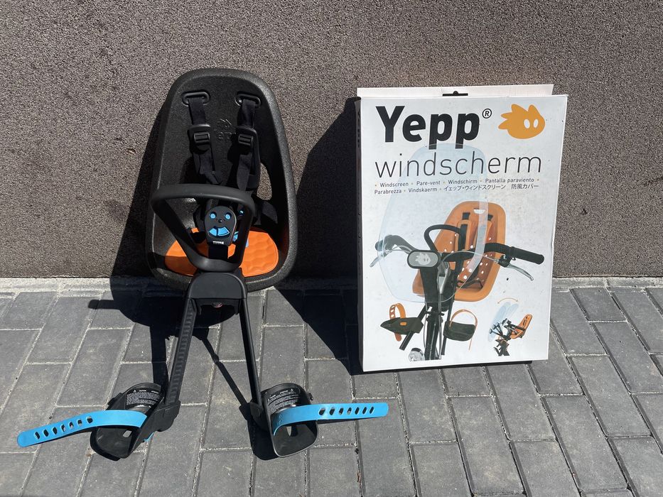 Fotelik rowerowy dla dziecka przedni Yepp Thule mini + szyba zestaw