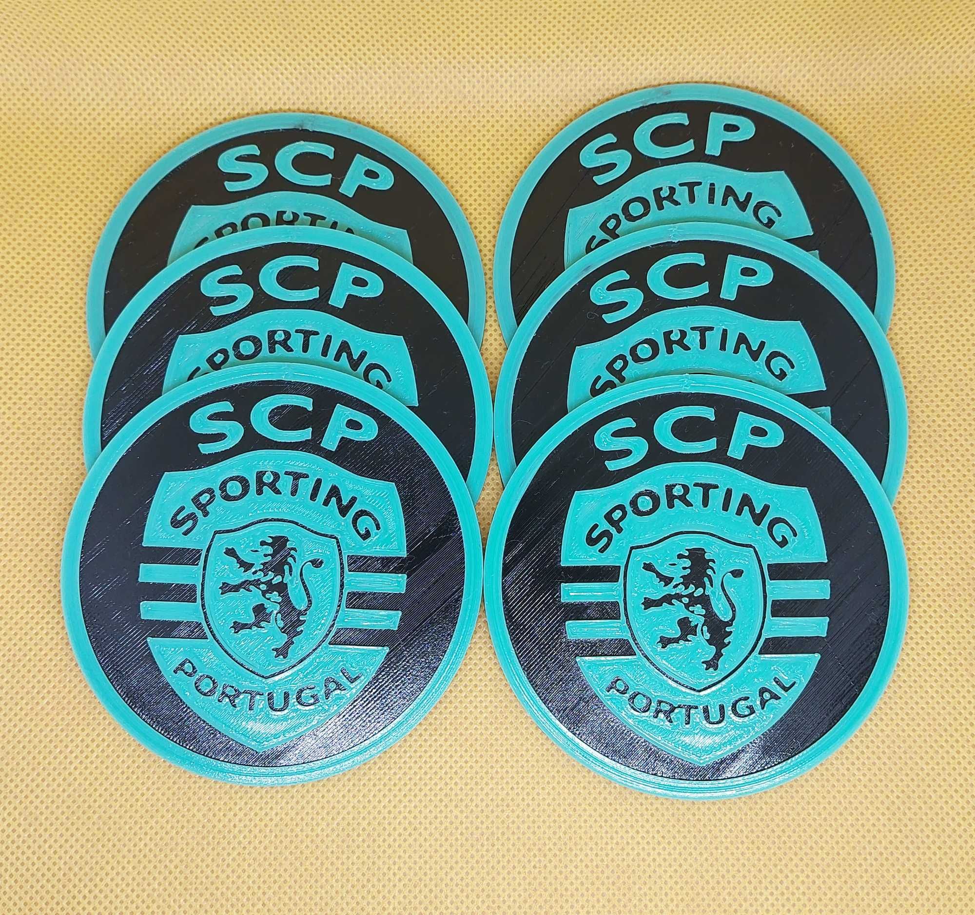 Base para copo Sporting Clube Portugal SCP Pack 6 coasters Impressão3D