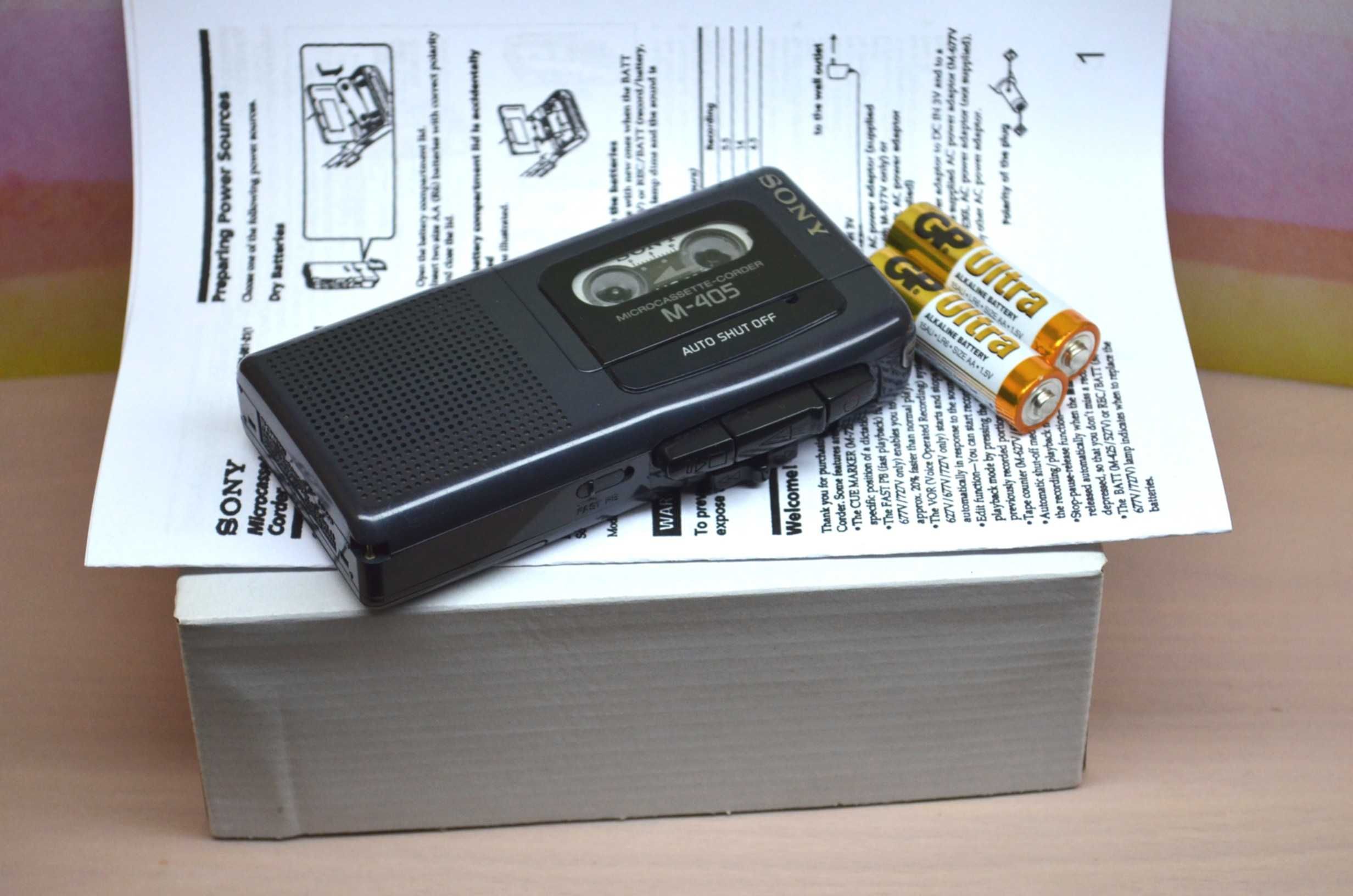 dyktafon SONY M-405 + kaseta Sony MC-60 pudełko sprawny sprawdzony