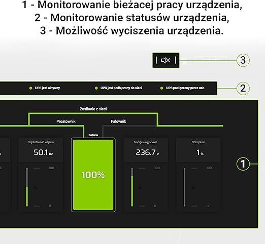 Zasilacz awaryjny Green Ceel UPS09 2000 VA 1400 W
