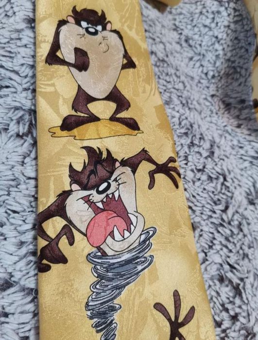 Вінтажна шовкова чоловіча краватка looney tunes tie rack 1997, італія