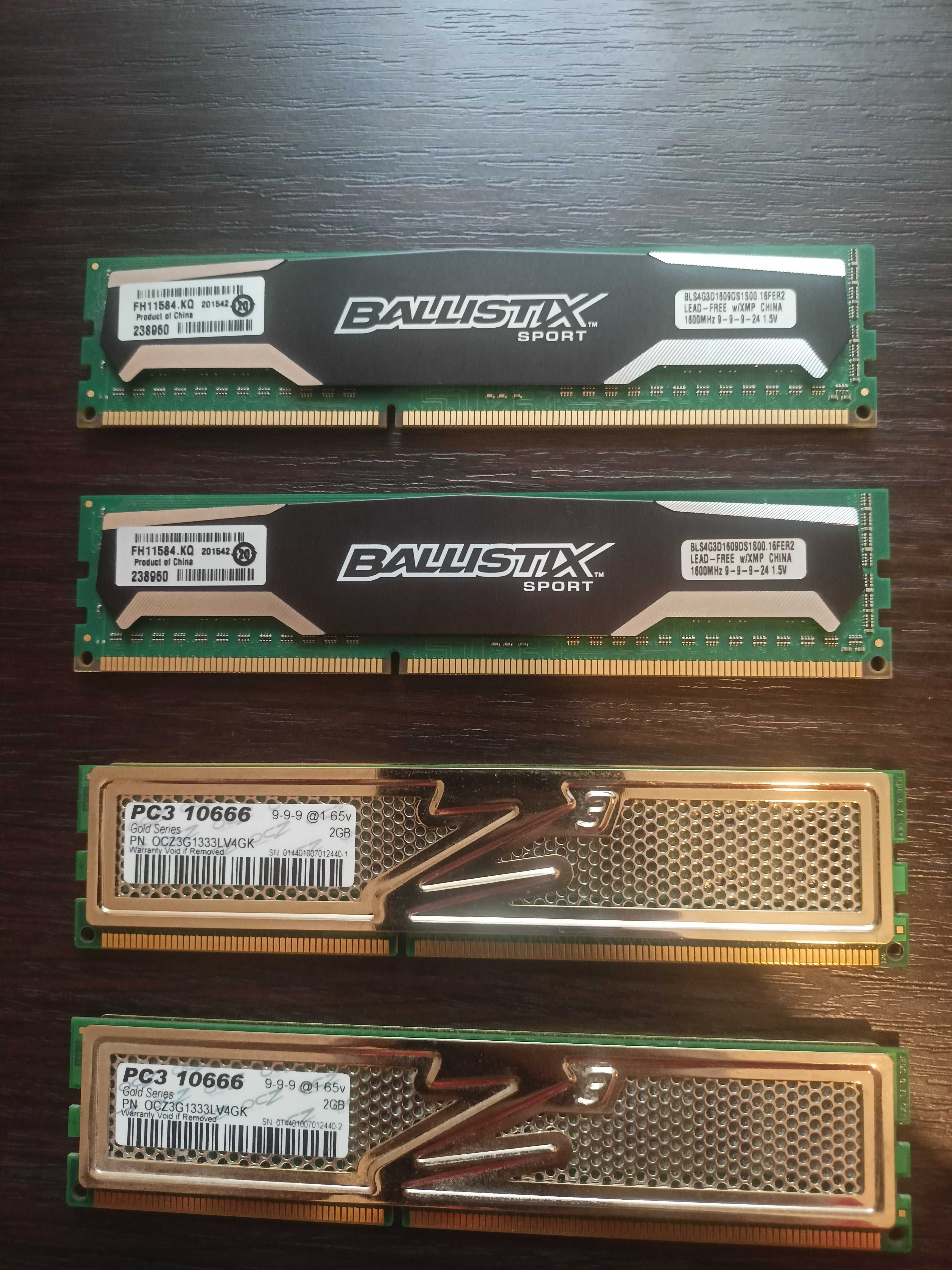 Ram do komputera PC pamięć RAM DDR3 1600MHz Ballistix sport Z3 gold