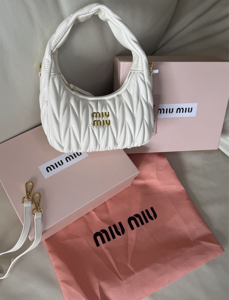 Сумка miu miu (міу міу, миу миу) біла