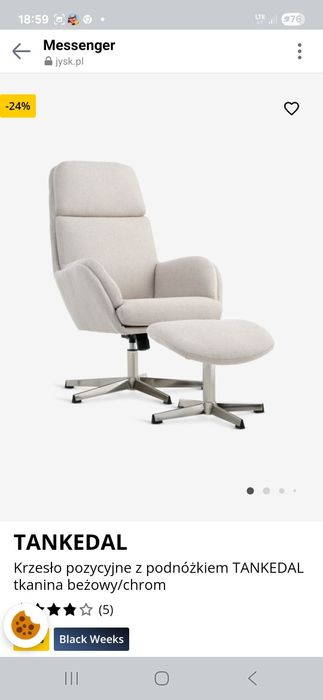 Fotel z podnóżkiem