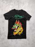 Czarny t-shirt Ed Hardy by Christian Audigier tattoo dragon streetwear