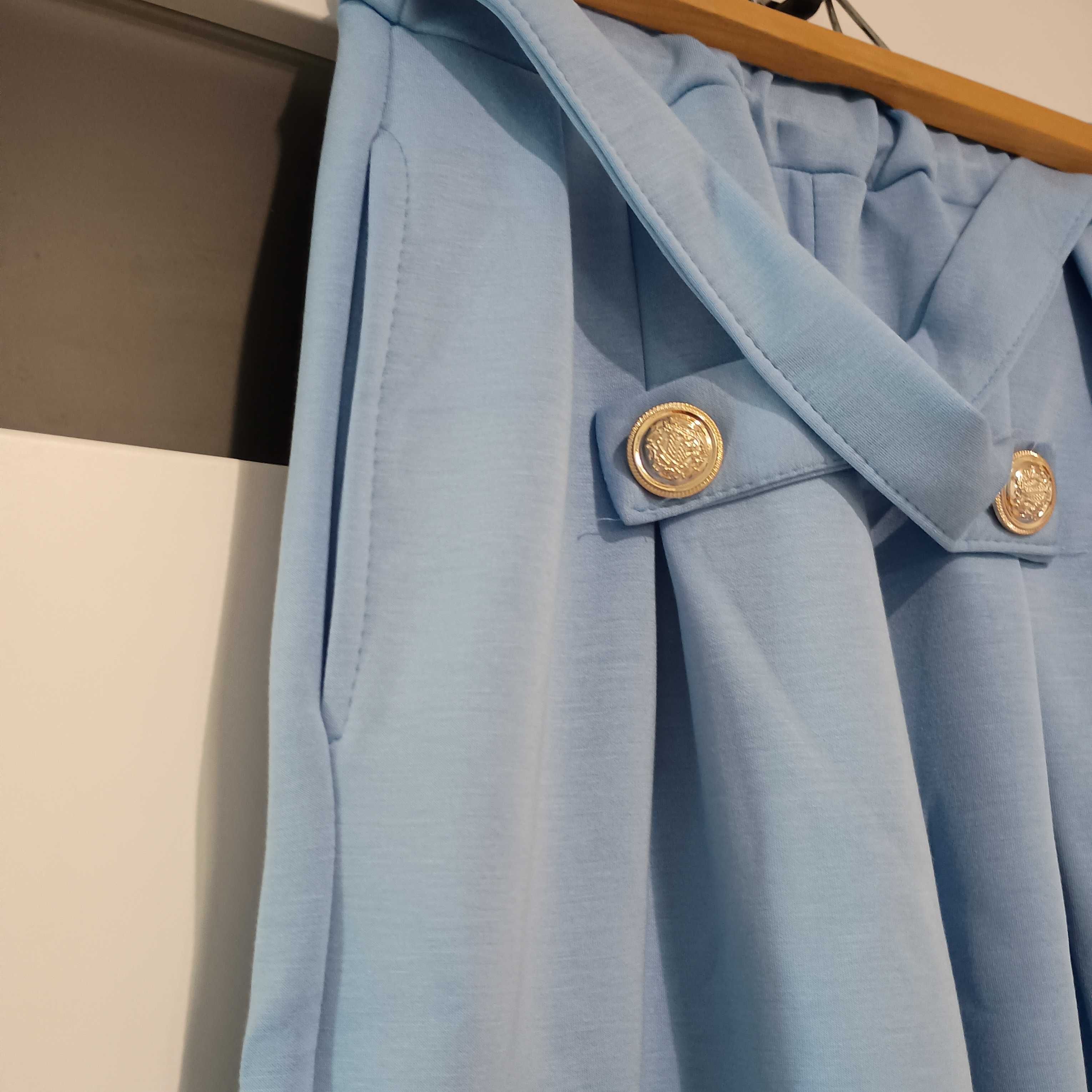Spodnie damskie szerokie nogawki kuloty dzwony blues r 38 M