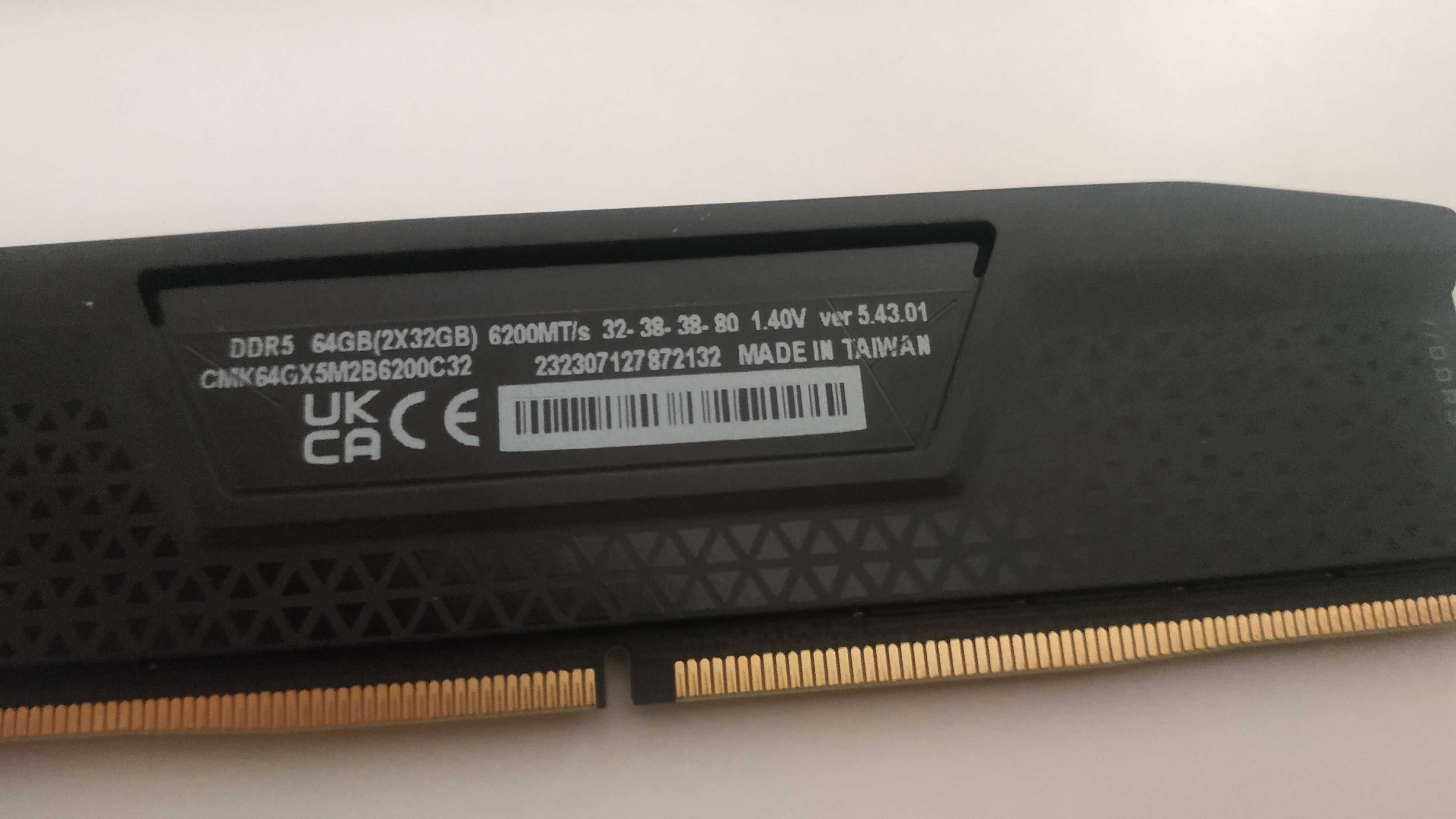 Corsair Vengeance DDR5 64(32x2) 6200mhz cl 32 1.40V