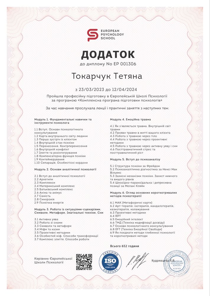 Психолог/Психотерапевт