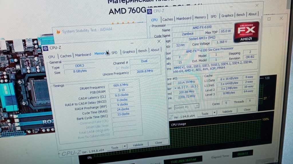 Процессор AMD FX-6100 3.3GHz/5200MHz/8MB sAM3+