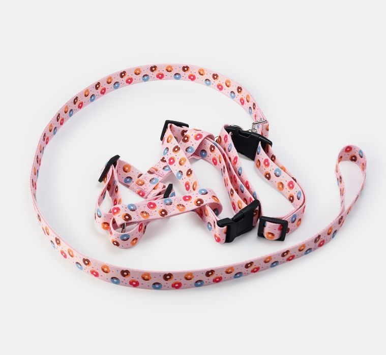 Szelki smycz obroża psa kota set zestaw komplet prezent zwierząt