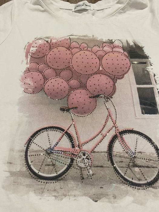 Biały tshirt z rowerkiem