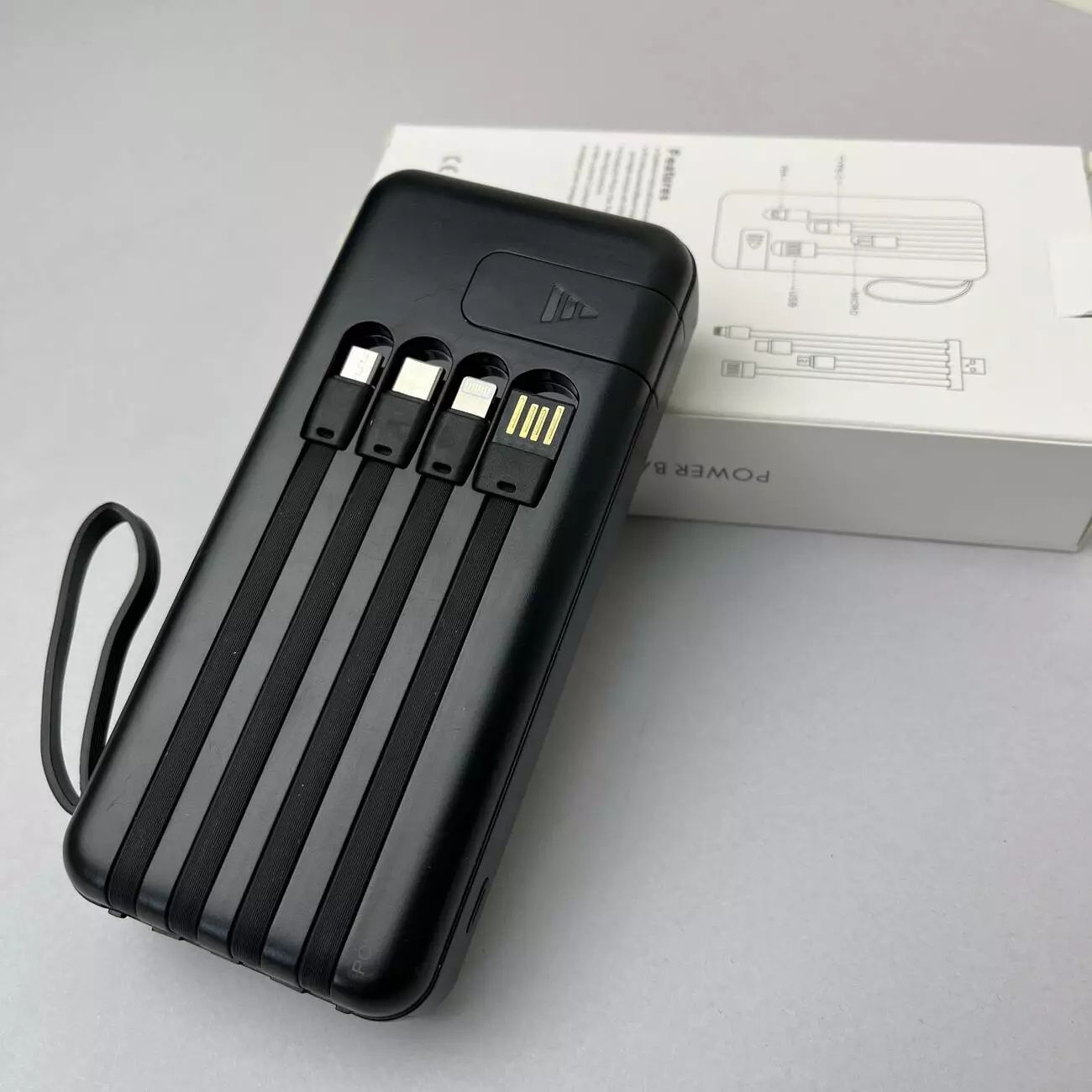 Power Bank Super з кабелем USB+Micro+Type-C+Lightning (20000mAh)