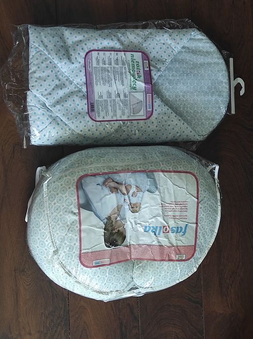 Poduszka fasolka do karmienia plus rożek niemowlęcy