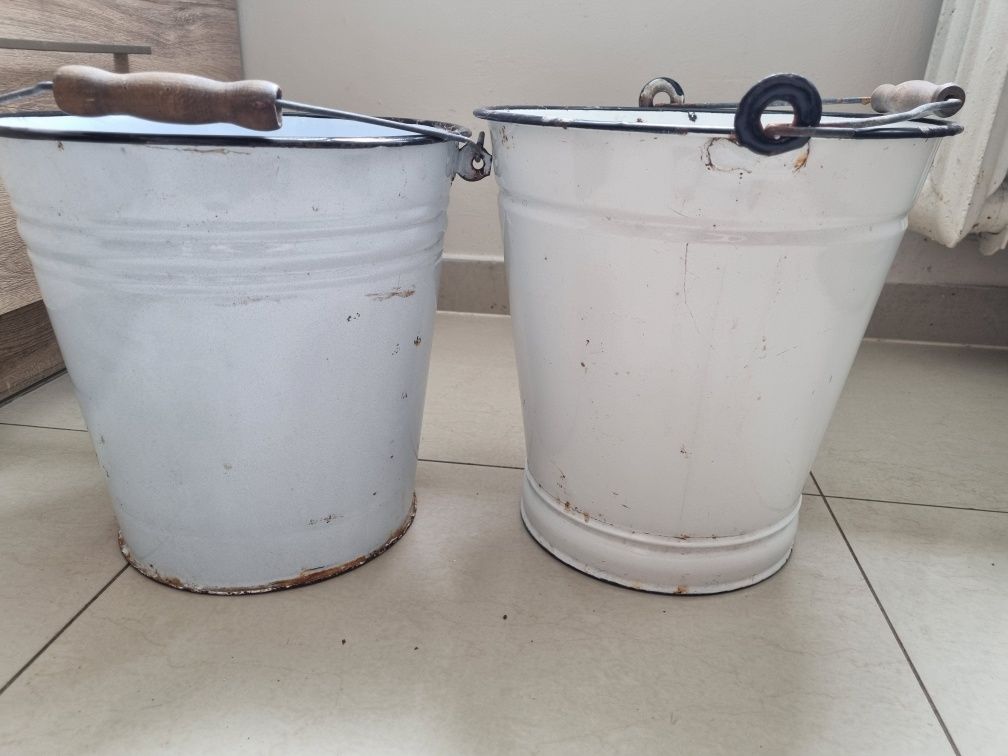 Wiadro metalowe emaliowane prl