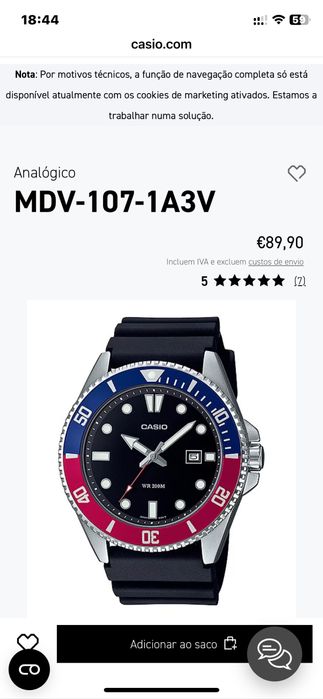 Casio Duro MDV-107 Pepsi