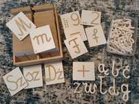 Alfabet polski pisany + cyfry PILCH Montessori + GRATIS