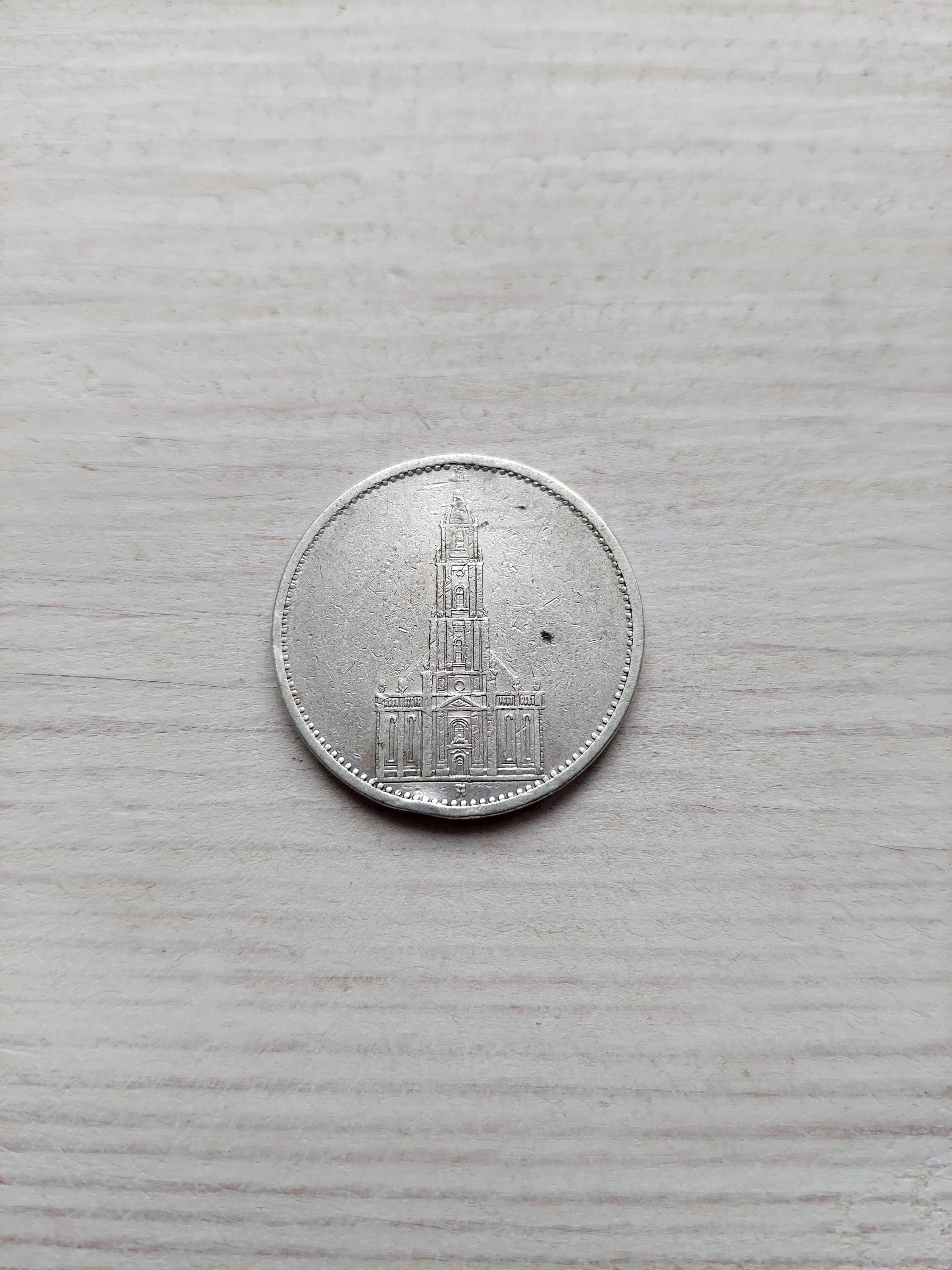5 marek - Kościół - Niemcy - 1935 rok moneta Srebro Ag 900