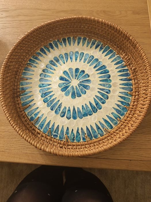 Koszyk wiklinowy z masą perłową