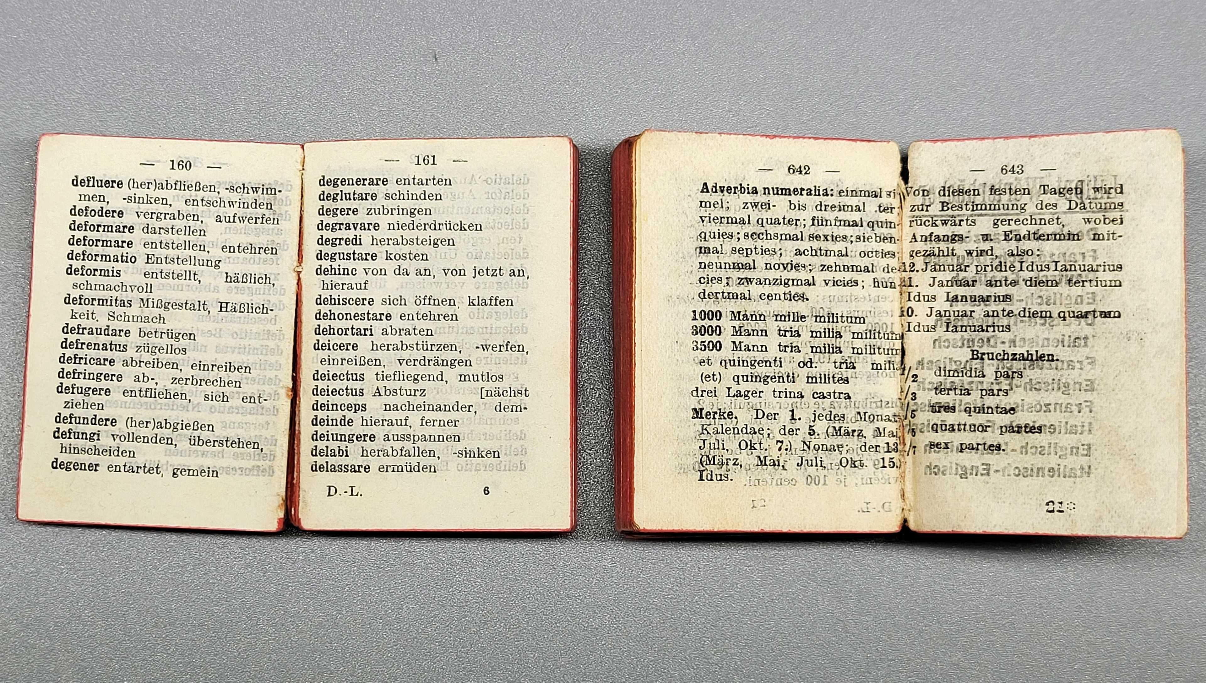 Mini słownik LILIPUT WORTERBUCH 13,14 niemiecko-łaciński vintage