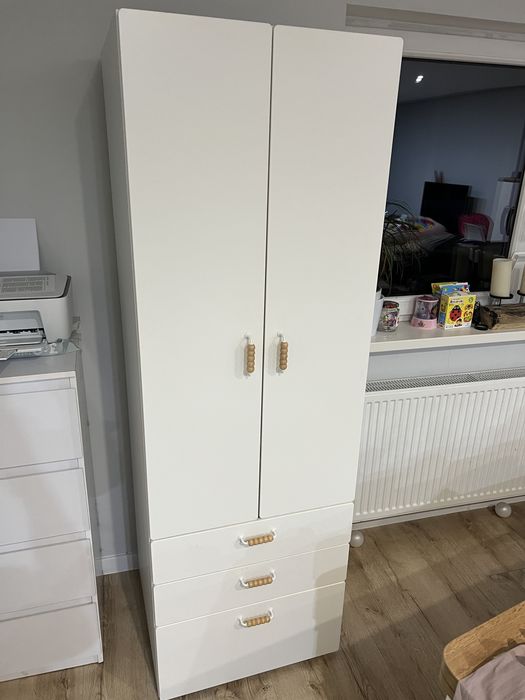 Szafa biała z 3 szufladami, 60x42x181 cm ikea samstad