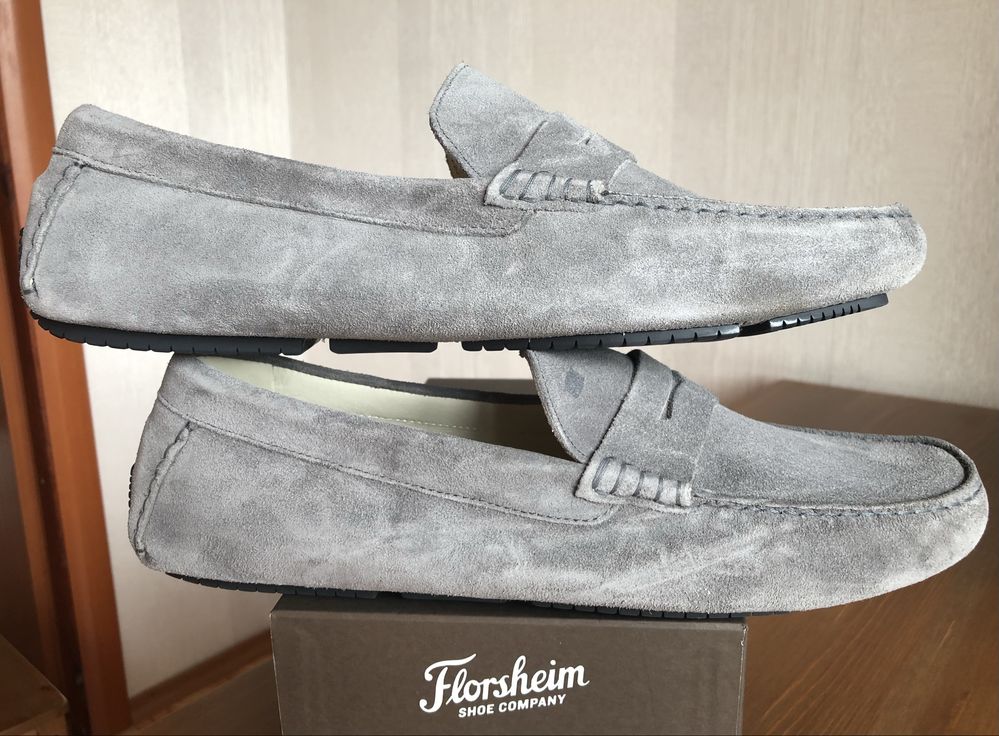 Florsheim, мокасины из натуральной замши, р. 40 26,5 см