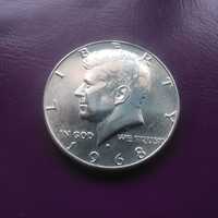 Moneta 1/2 DOLARA 1968 D -''Kennedy''- Half dollar - Srebro !