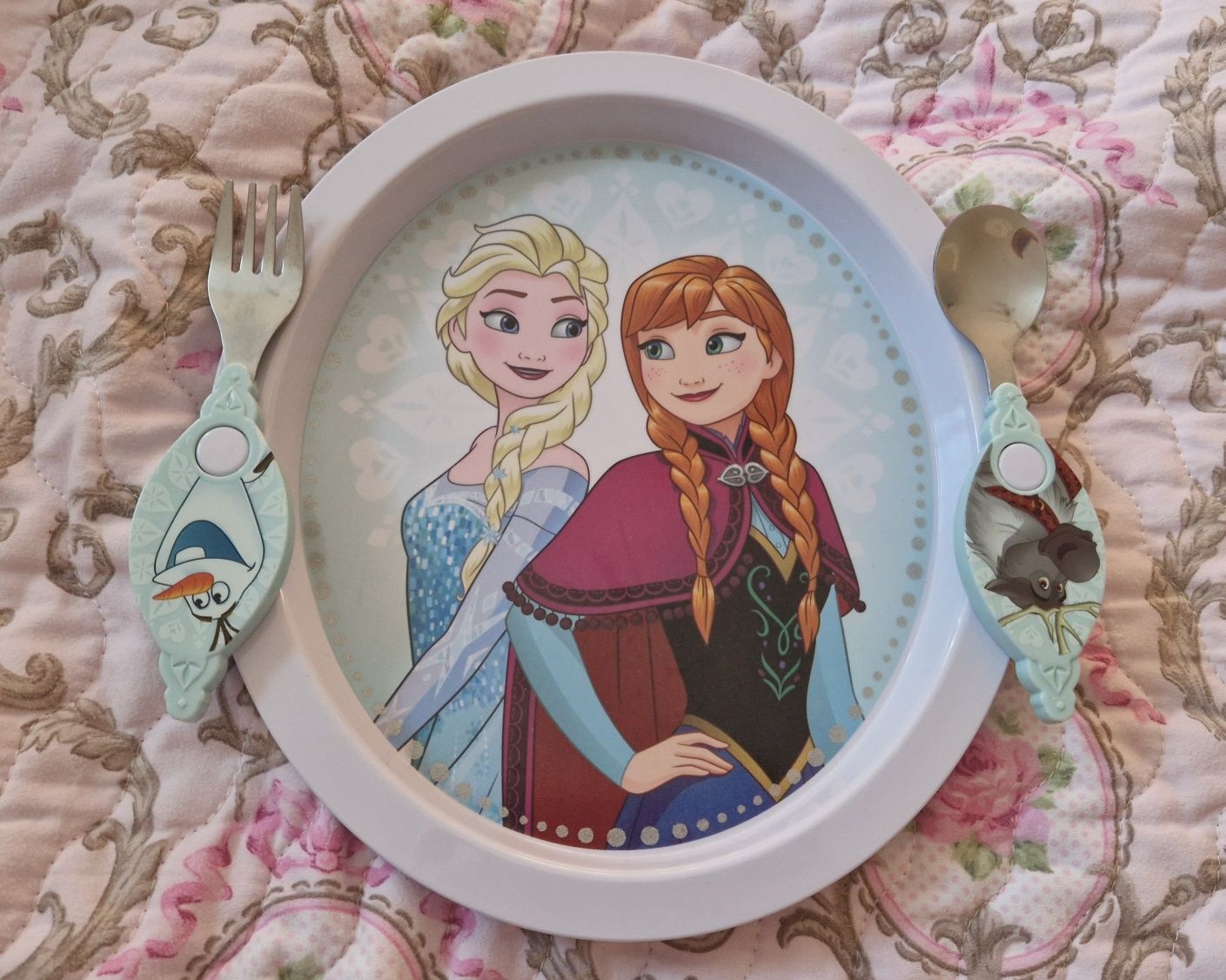 Disney Frozen Тарелка, ложка, вилка набор холодное сердце