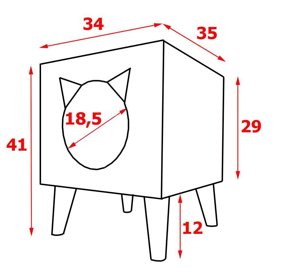 Domek dla kota kotów legowisko budka kolor grafit