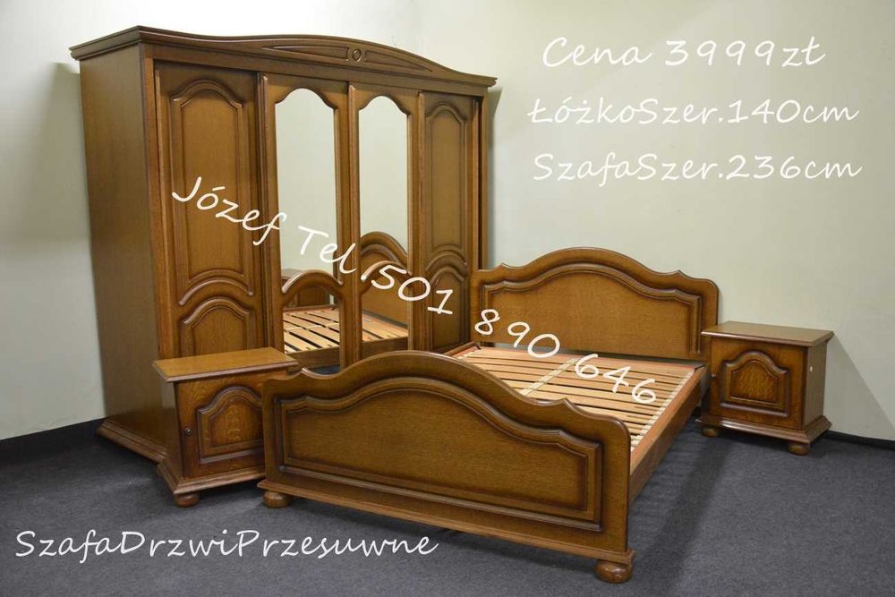 Meble sypialniane / łóżko-szafa-szafki-nocne-stelaż