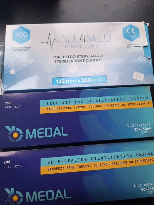 Paczka torebki do sterylizacji samoprzylepne 4 paczki
