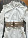 Pasek taliowy- waist belt - naturalna skora i materiał