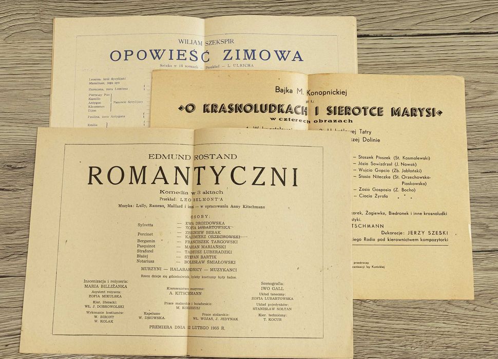 Programy Teatr Młodego Widza Kraków 1955r
