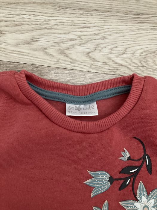 Bluza ocieplana z polarkiem różowa rozmiar 92