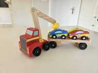 Auto drewniane, laweta ładowarka samochodowa  Melissa&Doug 50% ceny