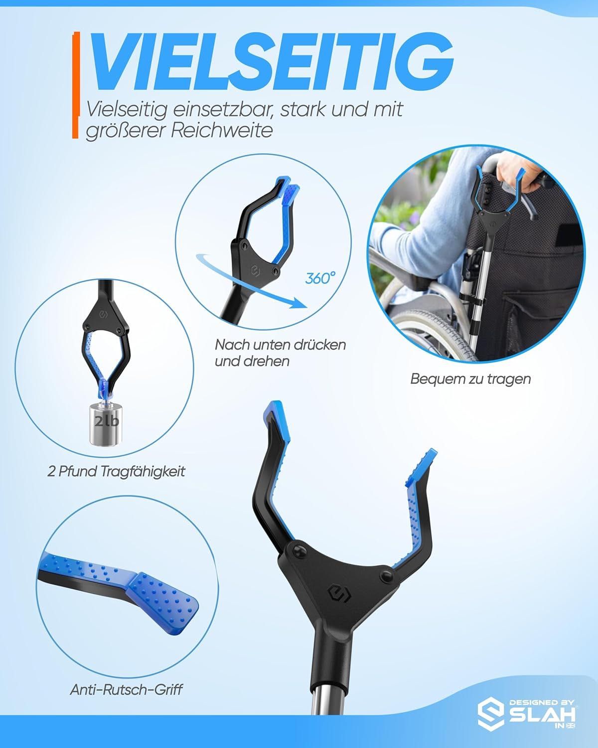 Reacher dla seniorów 32-calowe aluminiowe szczypce do śmieci