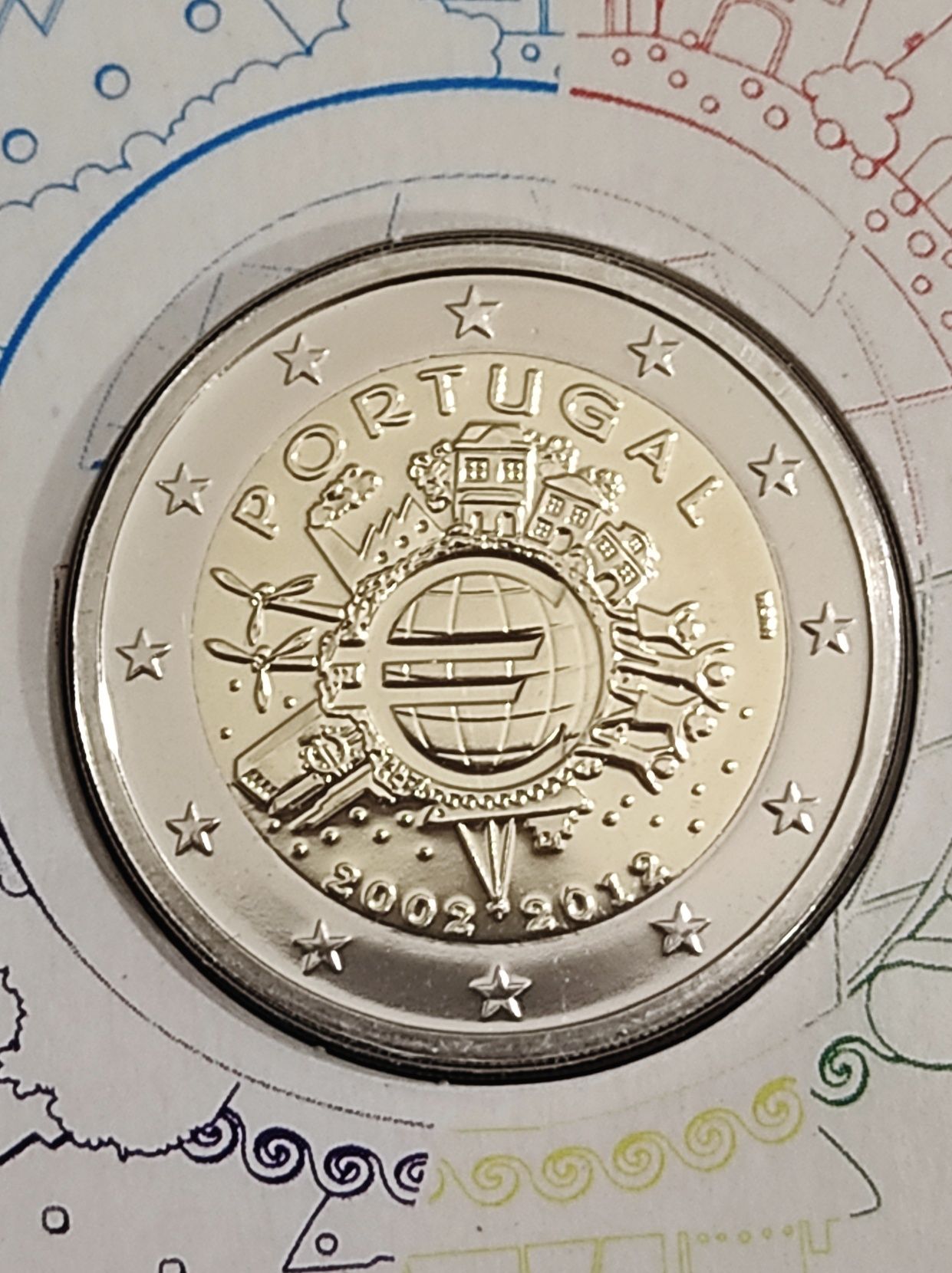 Moeda  comemorativa dos 10 anos do Euro