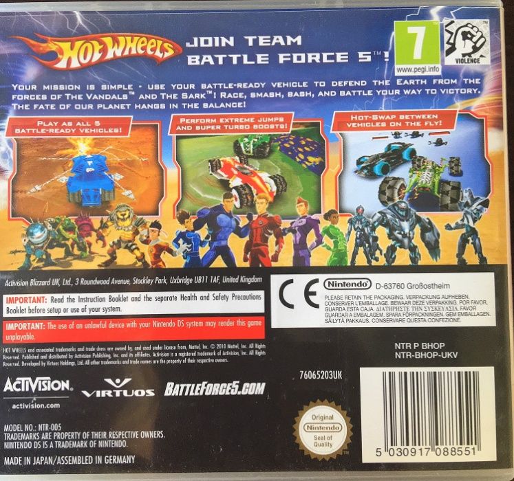 Gra Nintendo DS - Hot Wheels Battle Force 5