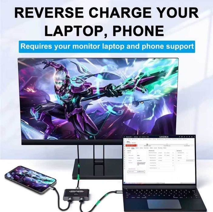 Przełącznik dwukierunkowy 8K USB C typu C 1x2 2x1 4K 120 Hz. (9)