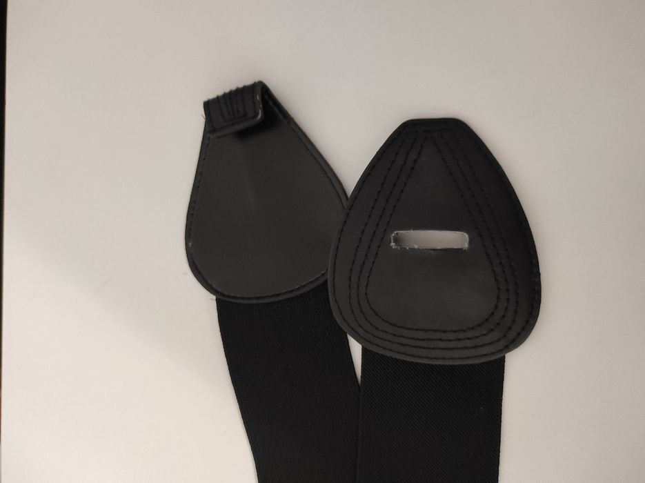 Pas szeroki czarny alt goth rock ozdobny