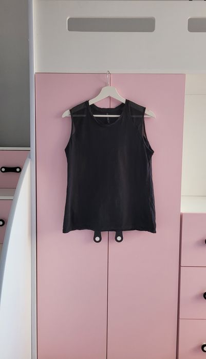 Top damski L (40) marki Modo koszulka czarna krótki rękaw z siateczką