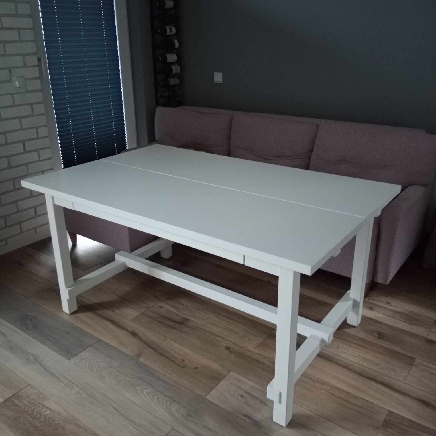 Stół rozkładany z 6 krzesłami (biały komplet NORDVIKEN, IKEA)