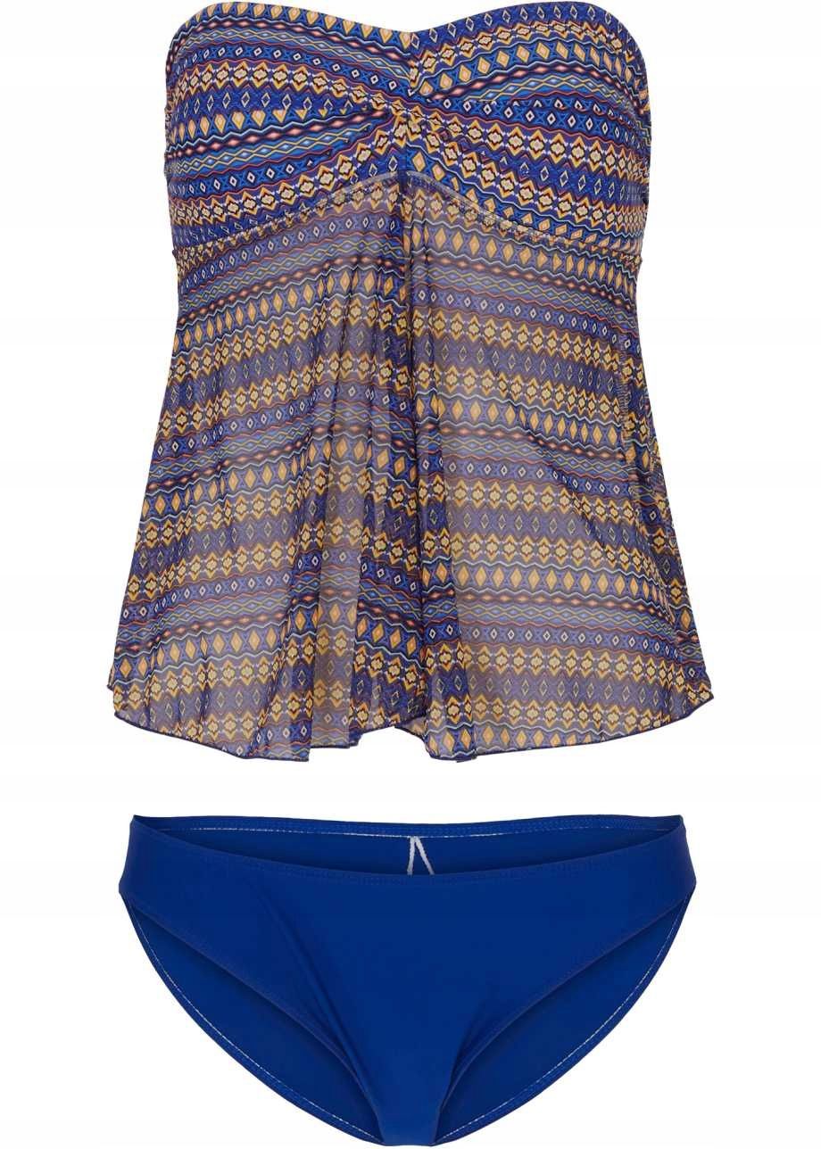 BONPRIX tankini z siateczki bandeau z figami w komplecie r.38