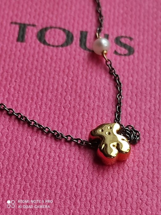 Tous naszyjnik z żółtego złota i oksydowanego srebra