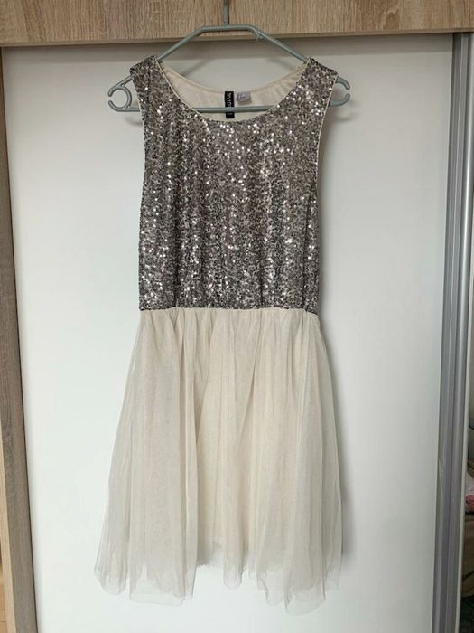 Tiulowa Sukienka z cekinami H&M 38 M
