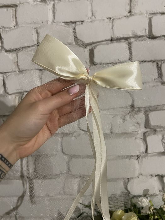 Weselne Kokardy na klamki auta 4 szt