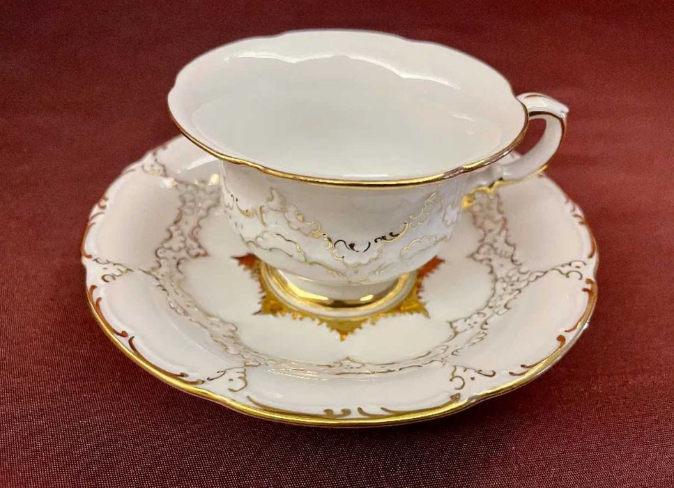 Miśnia Meissen zestaw do mokki B form złocenia